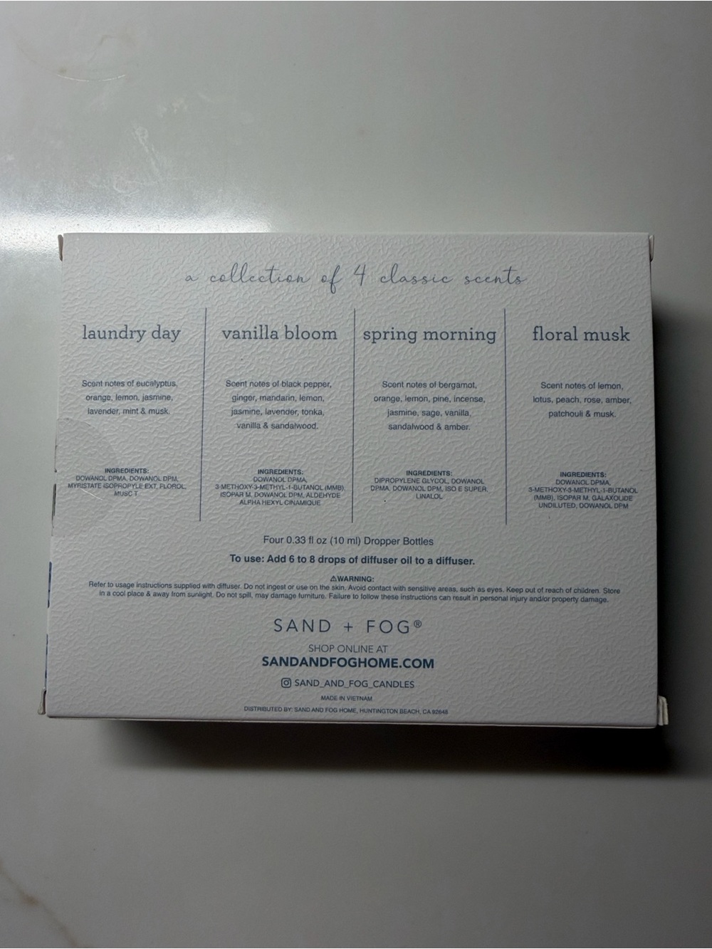 SAND+FOG Blue Diffuser Oil Set - 4 Classic Scents - Picture 2 of 2